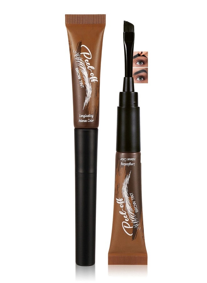 BEUKING Peel Off Eyebrow Gel, Temporary Eyebrow Tint Cream with 150°Small Curved Tray, Long-lasting Waterproof No Smudging Transfer-proof for Fuller & Defined Dyeing Brows (#05 Black, 0.54 oz) - Image 1